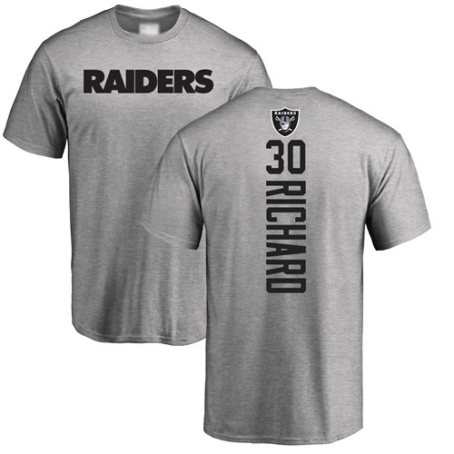 Men Oakland Raiders Ash Jalen Richard Backer NFL Football #30 T Shirt